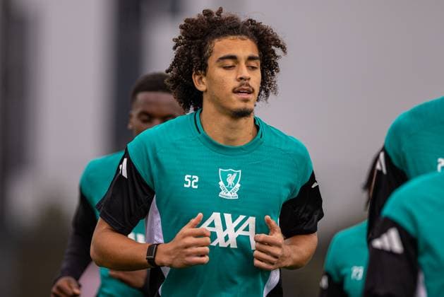 Football - UEFA Champions League - Liverpool FC v AtlÃ tico de Madrid - MD-1 LIVERPOOL, ENGLAND - Tuesday, September 16, 2025: Liverpool s Jayden Danns during a training session at the AXA Training Centre ahead of the UEFA Champions League match between Liverpool FC and AtlÃ tico de Madrid. (Photo by David Rawcliffe Propaganda) LIVERPOOL AXA Training Centre MERSEYSIDE ENGLAND  Copyright: xDavidxRawcliffex P2025-09-16-Liverpool_Atletico_MD-1-14