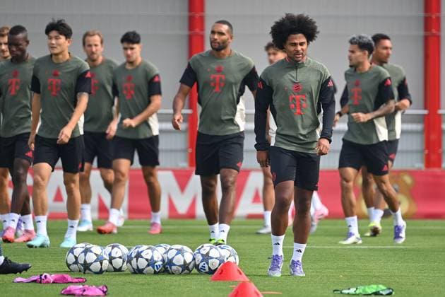 Serge GNABRY FC Bayern Muenchen ,Player, Final training on 16 09 2025 Football Champions League,Season 2025 26 FC Bayern Muenchen FC Chelsea