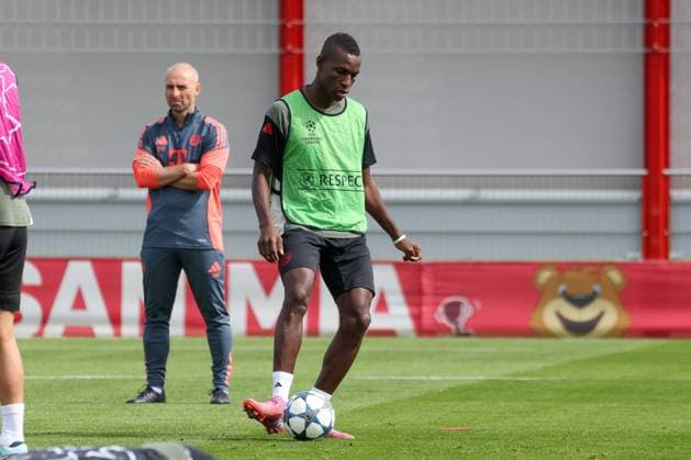 Nicolas Jackson FC Bayern Muenchen, 11 , GER, Final training, FC Bayern Muenchen, Football, UEFA Champions League, League phase, 1 matchday, 2025 2026 season, 16 09 2025, GER, Final training, FC Bayern Muenchen, Football, UEFA Champions League, League phase, 1 matchday, 2025 2026 season, 16 09 2025 Muenchen Copyright: xEibner-Pressefoto JennixMaulx EP_JML