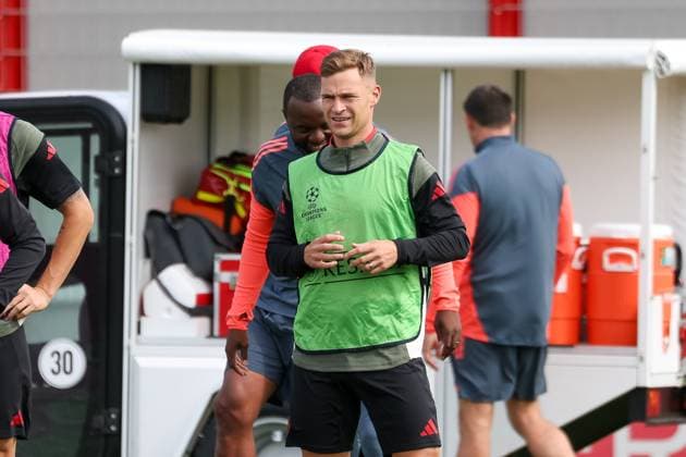 Joshua Kimmich FC Bayern Muenchen, 06 , GER, Final training, FC Bayern Muenchen, Football, UEFA Champions League, League phase, Matchday 1, 2025 2026 season, 16 09 2025, GER, Final training, FC Bayern Muenchen, Football, UEFA Champions League, League phase, Matchday 1, 2025 2026 season, 16 09 2025 Muenchen Copyright: xEibner-Pressefoto JennixMaulx EP_JML