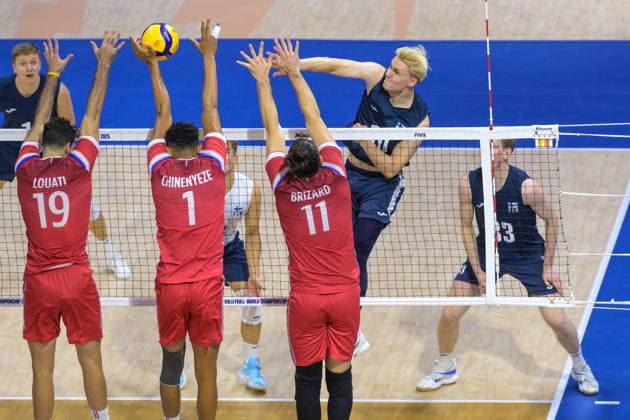 September 16, 2025, Quezon City, Manila, Philippines: France vs Finland in their Pool Phase match during the FIVB Mens Volleyball World Championship, WM, Weltmeisterschaft 2025 in Manila, Philippines. In a 5 set match, Olympic Champions France are beaten 3 sets to 2 by Finland.Finland s Luka MARTTILA Quezon City Philippines - ZUMAr144 20250916_zap_r144_024 Copyright: xJaynexRussellx