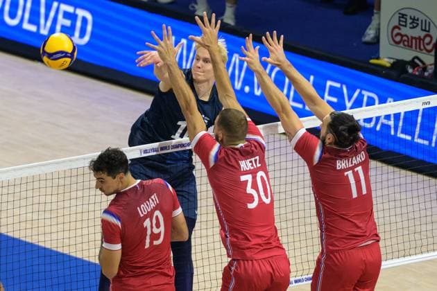 September 16, 2025, Quezon City, Manila, Philippines: France vs Finland in their Pool Phase match during the FIVB Mens Volleyball World Championship, WM, Weltmeisterschaft 2025 in Manila, Philippines. In a 5 set match, Olympic Champions France are beaten 3 sets to 2 by Finland.Finland s Luka MARTTILA Quezon City Philippines - ZUMAr144 20250916_zap_r144_030 Copyright: xJaynexRussellx