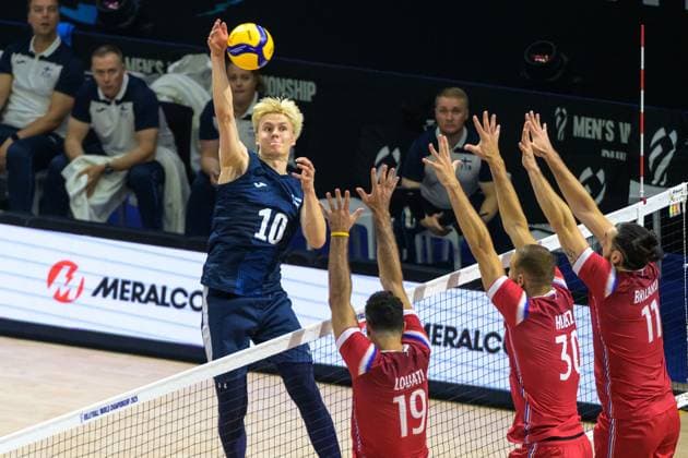 September 16, 2025, Quezon City, Manila, Philippines: France vs Finland in their Pool Phase match during the FIVB Mens Volleyball World Championship, WM, Weltmeisterschaft 2025 in Manila, Philippines. In a 5 set match, Olympic Champions France are beaten 3 sets to 2 by Finland.Finland s Luka MARTTILA Quezon City Philippines - ZUMAr144 20250916_zap_r144_037 Copyright: xJaynexRussellx