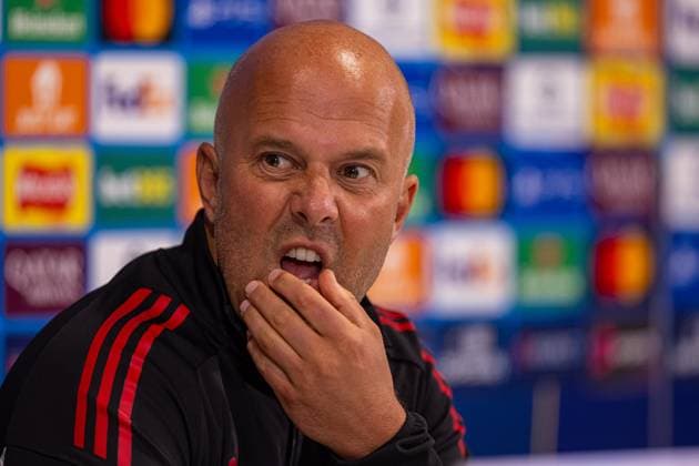 Football - UEFA Champions League - League Phase - Liverpool FC v Club AtlÃ tico de Madrid - MD-1 LIVERPOOL, ENGLAND - Tuesday, September 16, 2025: Liverpool s head coach Arne Slot during a press conference, PK, Pressekonferenz at Anfield ahead of the UEFA Champions League game between Liverpool FC and AtlÃ tico de Madrid. (Photo by David Rawcliffe Propaganda) LIVERPOOL Anfield MERSEYSIDE ENGLAND  Copyright: xDavidxRawcliffex P2025-09-16-Liverpool_Atletico_MD-1-48