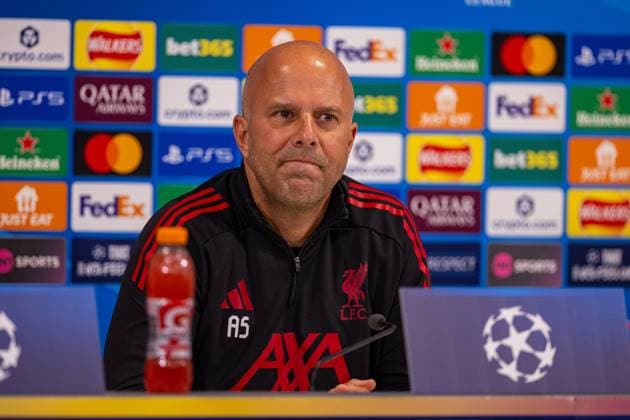 Football - UEFA Champions League - League Phase - Liverpool FC v Club AtlÃ tico de Madrid - MD-1 LIVERPOOL, ENGLAND - Tuesday, September 16, 2025: Liverpool s head coach Arne Slot during a press conference, PK, Pressekonferenz at Anfield ahead of the UEFA Champions League game between Liverpool FC and AtlÃ tico de Madrid. (Photo by David Rawcliffe Propaganda) LIVERPOOL Anfield MERSEYSIDE ENGLAND  Copyright: xDavidxRawcliffex P2025-09-16-Liverpool_Atletico_MD-1-62