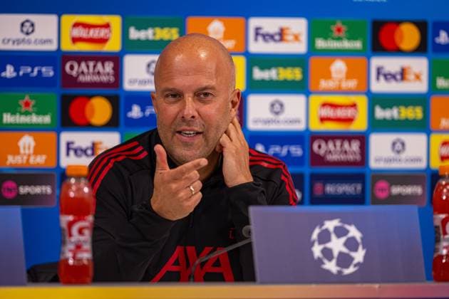 Football - UEFA Champions League - League Phase - Liverpool FC v Club AtlÃ tico de Madrid - MD-1 LIVERPOOL, ENGLAND - Tuesday, September 16, 2025: Liverpool s head coach Arne Slot during a press conference, PK, Pressekonferenz at Anfield ahead of the UEFA Champions League game between Liverpool FC and AtlÃ tico de Madrid. (Photo by David Rawcliffe Propaganda) LIVERPOOL Anfield MERSEYSIDE ENGLAND  Copyright: xDavidxRawcliffex P2025-09-16-Liverpool_Atletico_MD-1-70