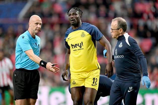 PSV Eindhoven v Royale Union Saint-Gilloise - UEFA Champions League EINDHOVEN, NETHERLANDS - SEPTEMBER 16 : David Promise Oluwatobi forward of Union Saint-Gilloise during the UEFA Champions League 2025 26 League Phase MD1 match between PSV Eindhoven and Royale Union Saint-Gilloise on September 16, 2025 in Eindhoven, Netherlands, 16 09 2025 Eindhoven Netherlands  Copyright: xNicoxVereeckenx