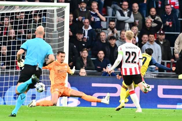 PSV Eindhoven v Royale Union Saint-Gilloise - UEFA Champions League EINDHOVEN, NETHERLANDS - SEPTEMBER 16 : Ait El Hadj Anouar midfielder of Union Saint-Gilloise scores a goal during the UEFA Champions League 2025 26 League Phase MD1 match between PSV Eindhoven and Royale Union Saint-Gilloise on September 16, 2025 in Eindhoven, Netherlands, 16 09 2025 Eindhoven Netherlands  Copyright: xPeterxDexVoechtx