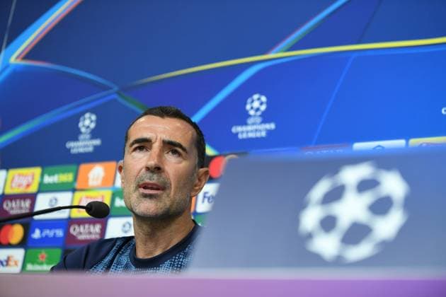 UEFA Champions League - Pafos FC press conference, PK, Pressekonferenz - Pafos FC player Bruno Felipe and Juan Carlos Carcedo coach attend a press conference ahead of the UEFA Champions League Phase matchday 1 soccer match between Olympiacos FC and Pafos FC in Stadium Georgios Karaiskakis in Piraeus, Greece, 10 September 2024.. IMAGO ONE INCH PRODUCTIONS PIRAEUS Greece Copyright: xONExINCHxPRODUCTIONSx 6657946