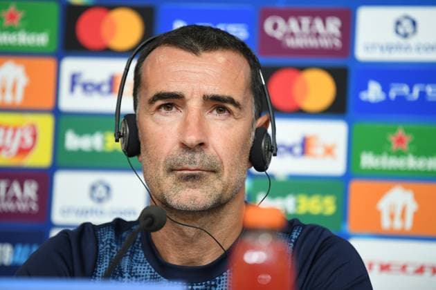 UEFA Champions League - Pafos FC press conference, PK, Pressekonferenz - Pafos FC player Bruno Felipe and Juan Carlos Carcedo coach attend a press conference ahead of the UEFA Champions League Phase matchday 1 soccer match between Olympiacos FC and Pafos FC in Stadium Georgios Karaiskakis in Piraeus, Greece, 10 September 2024.. IMAGO ONE INCH PRODUCTIONS PIRAEUS Greece Copyright: xONExINCHxPRODUCTIONSx 6657924