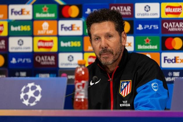 Football - UEFA Champions League - League Phase - Liverpool FC v Club AtlÃ tico de Madrid - MD-1 LIVERPOOL, ENGLAND - Tuesday, September 16, 2025: Atletico Madrid s head coach Diego Simeone during a press conference, PK, Pressekonferenz at Anfield ahead of the UEFA Champions League game between Liverpool FC and AtlÃ tico de Madrid. (Photo by Jessica Hornby Propaganda)  Copyright: xDavidxRawcliffex P2025-09-16-LFC-Training-Atletico-75