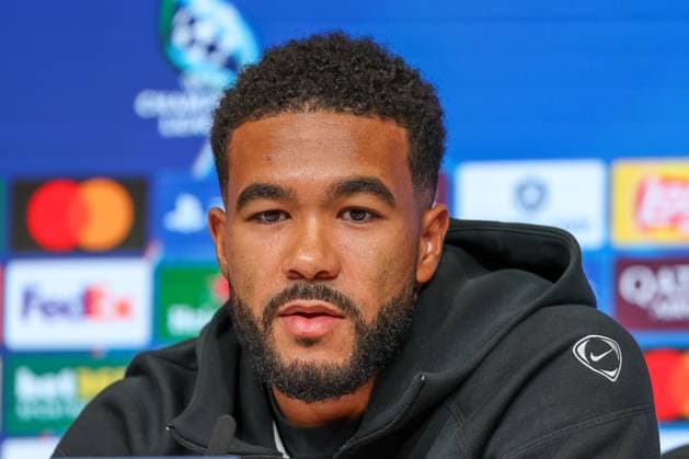 Reece James Chelsea FC, 24 at press conference, GER, International Press Conference, Chelsea FC, Football, UEFA Champions League, League Phase, Matchday 1, 2025 2026 season, 16 09 2025, GER, International Press Conference, Chelsea FC, Football, UEFA Champions League, League Phase, Matchday 1, 2025 2026 season, 16 09 2025 Munich Copyright: xEibner-Pressefoto JennixMaulx EP_JML