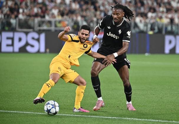 Juventus v Borussia Dortmund - UEFA Champions League TURIN, ITALY, SEPTEMBER 16: Juventus Khephren Thuram-Ulien (R) fight for the ball with Borussia Dortmund s Couto during the League phase UEFA Champions League football match between Juventus and Borussia Dortmund at the Juventus Stadium in Turin, Italy, on September 16, 2025. Isabella Bonotto Anadolu Turin Italy. Editorial use only. Please get in touch for any other usage.  Copyright: x2025xAnadoluxIsabellaxBonottox