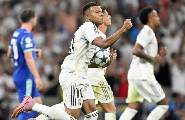 Real Madrid v Olympique de Marseille - UEFA Champions League MADRID, SPAIN - SEPTEMBER 16: Real Madrid’s Kylian Mbappe celebrates after scoring a goal during the UEFA Champions League group stage match between Real Madrid and Olympique de Marseille at Santiago Bernabeu Stadium in Madrid, Spain on September 16, 2025. Burak Akbulut Anadolu Madrid Spain. Editorial use only. Please get in touch for any other usage.  Copyright: x2025xAnadoluxBurakxAkbulutx