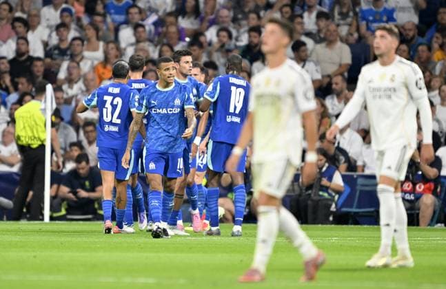 Real Madrid v Olympique de Marseille - UEFA Champions League MADRID, SPAIN - SEPTEMBER 16: Timothy Weah of Olympique de Marseille in action during the UEFA Champions League group stage match between Real Madrid and Olympique de Marseille at Santiago Bernabeu Stadium in Madrid, Spain on September 16, 2025. Burak Akbulut Anadolu Madrid Spain. Editorial use only. Please get in touch for any other usage.  Copyright: x2025xAnadoluxBurakxAkbulutx