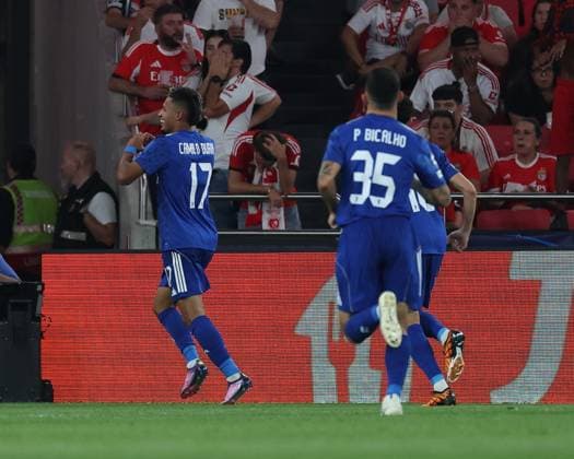 Camilo Duran (Qarabag FK) celebrates after scoring a goal against SL Benfica during the UEFA Champions League group stage match at Estadio da Luz in Lisbon, on September 16, 2025. Lisboa Portugal Copyright: xIMAGOx xPRIMExSPORTSxIMAGESx xFILIPExOLIVEIRAx