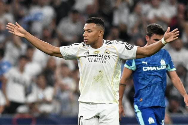 REAL MADRID CF v OLYMPIQUE DE MARSEILLE. CHAMPIONS LEAGUE 2025 2026. ROUND 1. Real Madrid CF s Kylian Mbappe celebrates goal during Champions League 2024 2025 Round 1 match. September 16,2025. (ALTERPHOTOS Jorge Ropero) MadridSpain  Copyright: xJorgexRoperox