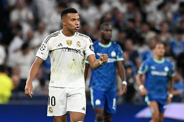 REAL MADRID CF v OLYMPIQUE DE MARSEILLE. CHAMPIONS LEAGUE 2025 2026. ROUND 1. Real Madrid CF s Kylian Mbappe celebrates goal during Champions League 2024 2025 Round 1 match. September 16,2025. (ALTERPHOTOS Jorge Ropero) MadridSpain  Copyright: xJorgexRoperox
