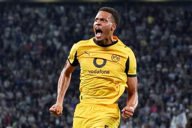 Felix Nmecha Borussia Dortmund celebrates scoring his teams second goal, UEFA Champions League 2025 26 League Phase MD1, Juventus v Borussia Dortmund, Juventus Stadium, September 16, 2025 in Turin, Italy Photo by Marco Steinbrenner DeFodi Images Felix Nmecha Borussia Dortmund celebrates after scoring his teams second goal, UEFA Champions League 2025 26 League Phase MD1, Juventus v Borussia Dortmund, Juventus Stadium, September 16, 2025 in Turin, Italy Photo by Marco Steinbrenner DeFodi Images