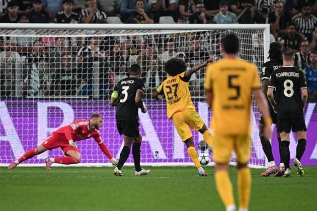 Cm Torino 16 09 2025 - Champions League Juventus-Borussia Dortmund foto Cristiano Mazzi Image nella foto: gol Karim Adeyemi 