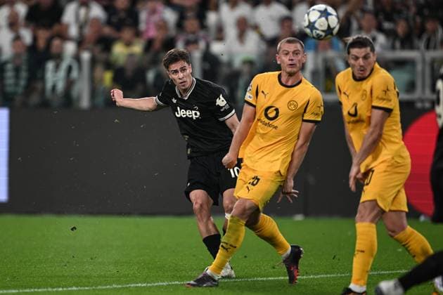 Cm Torino 16 09 2025 - Champions League Juventus-Borussia Dortmund foto Cristiano Mazzi Image nella foto: gol Kenan Yildiz 