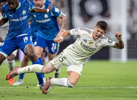 Real Madrid x Marseille Guler (Real Madrid) in action during the game against Marseille valid for Champions League at the Santiago Bernabeu stadium, in Madrid, today September 16, 2025. Copyright: xx 0L3A6283
