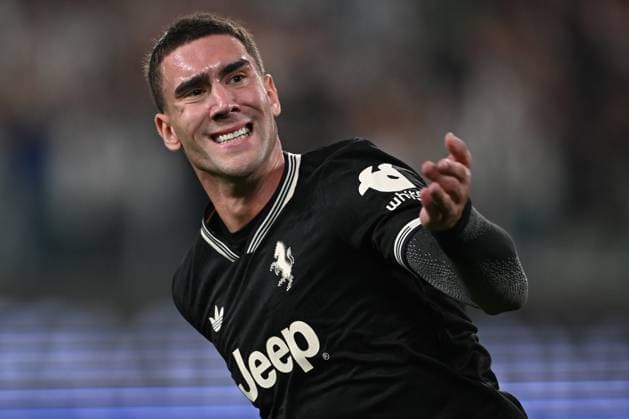 Cm Torino 16 09 2025 - Champions League Juventus-Borussia Dortmund foto Cristiano Mazzi Image nella foto: esultanza gol Dusan Vlahovic 