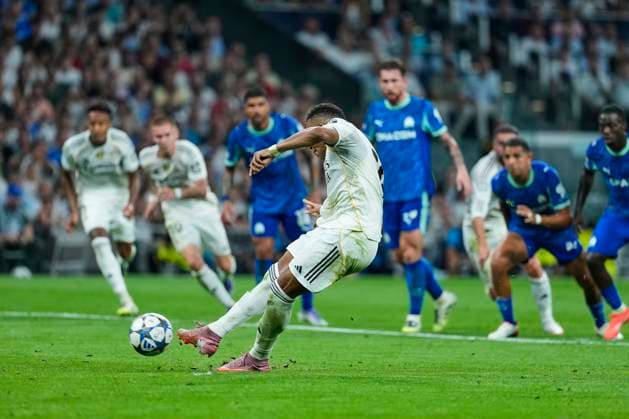 Goal of Kylian Mbappe of Real Madrid CF during the UEFA Champions League match between Real Madrid CF and Olimpique Marsella, on September 16, 2025 - 16 09 2025 - Spain Madrid Madrid -  LGMx xLexPictorium LePictorium_0314564
