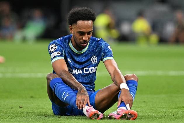 REAL MADRID CF v OLYMPIQUE DE MARSEILLE. CHAMPIONS LEAGUE 2025 2026. ROUND 1. Olympique de Marseille s Pierre-Emerick Aubameyang dejected during Champions League 2024 2025 Round 1 match. September 16,2025. (ALTERPHOTOS Jorge Ropero) MadridSpain  Copyright: xJorgexRoperox