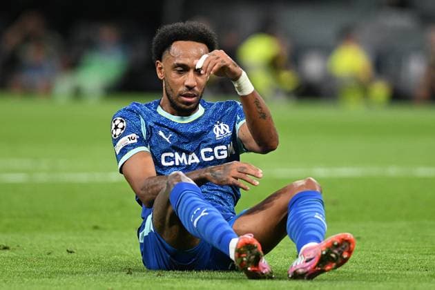REAL MADRID CF v OLYMPIQUE DE MARSEILLE. CHAMPIONS LEAGUE 2025 2026. ROUND 1. Olympique de Marseille s Pierre-Emerick Aubameyang dejected during Champions League 2024 2025 Round 1 match. September 16,2025. (ALTERPHOTOS Jorge Ropero) MadridSpain  Copyright: xJorgexRoperox