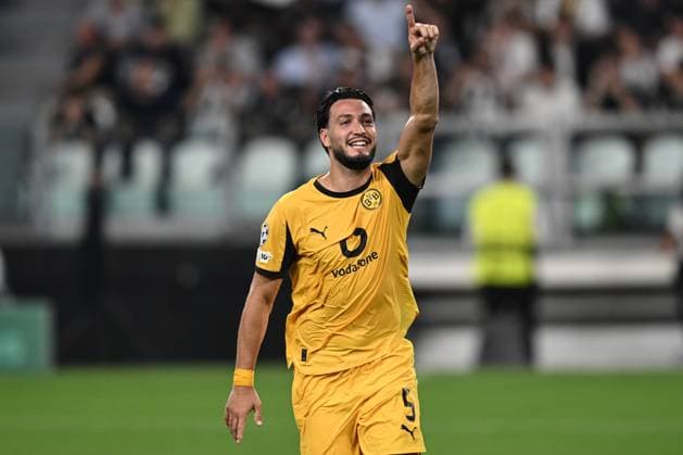 Db Torino 16 09 2025 - Champions League Juventus-Borussia Dortmund foto Daniele Buffa Image nella foto: esultanza gol Ramy Bensebaini 