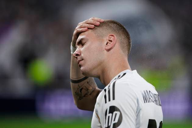UEFA champions league - Real Madrid vs Marseille MADRID, SPAIN - September 16: Franco Mastantuono of Real Madrid reacts to a missed opportunity during the UEFA champions league 2025 26 match between Real Madrid and Marseille at Santiago Bernabeu Stadium. (Photo by Guillermo Martinez) Madrid Santiago Bernabeu Stadium Spain Copyright: xGuillermoxMartinezx