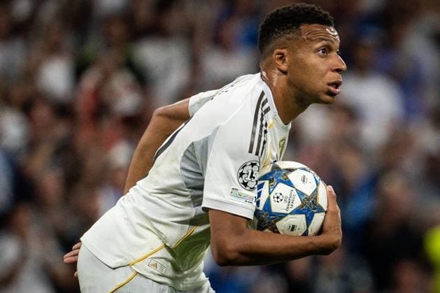September 16, 2025, Madrid, Spain, Spain: Kylian MBAPPE of Real Madrid celebrates his goal during the UEFA Champions League, League Phase MD1 match between Real Madrid CF and Olympique de Marseille (OM) at Santiago Bernabeu Stadium on September 16, 2025 in Madrid, Spain. Madrid Spain - ZUMAm308 20250916_zsp_m308_100 Copyright: xMatthieuxMirvillex