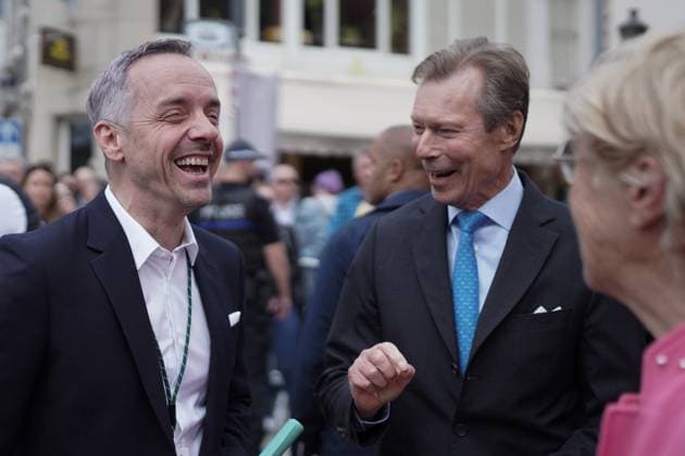 Cycling Tour de Luxembourg 2025 17 09 2025, Cyclisme, Cycling, Tour de Luxembourg, Tour of Luxembourg, 2025, Luxembourg, vl Minister of Sport Georges Mischo with Son altesse Royale Monseigneur Henri de Luxembourg