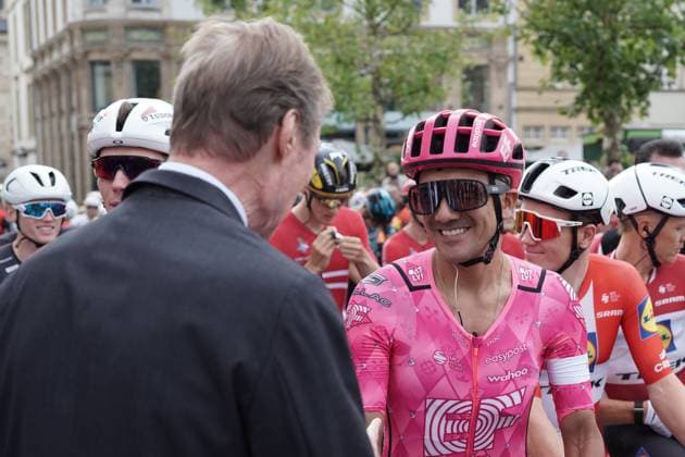 Cycling Tour de Luxembourg 2025 17 09 2025, Cyclisme, Cycling, Tour de Luxembourg, Luxembourg Tour, 2025, Luxembourg, vl Son altesse Royale Monseigneur Henri de Luxembourg Richard CarapazEF Education EasyPost
