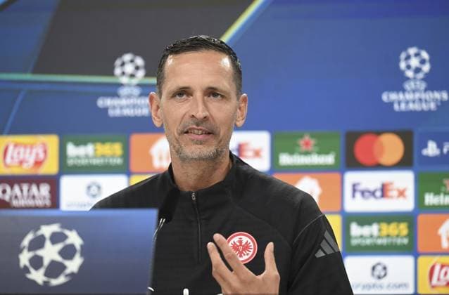 Ahead of Eintracht Frankfurt v Galatasaray - UEFA Champions League HESSE, GERMANY - SEPTEMBER 17: Head Coach of Eintracht Frankfurt Dino Toppmoller attends a press conference, PK, Pressekonferenz ahead of UEFA Champions League football match against Galatasaray in Hesse, Germany on September 17, 2025. Halil Sagirkaya Anadolu Hesse Germany. Editorial use only. Please get in touch for any other usage.  Copyright: x2025xAnadoluxHalilxSagirkayax