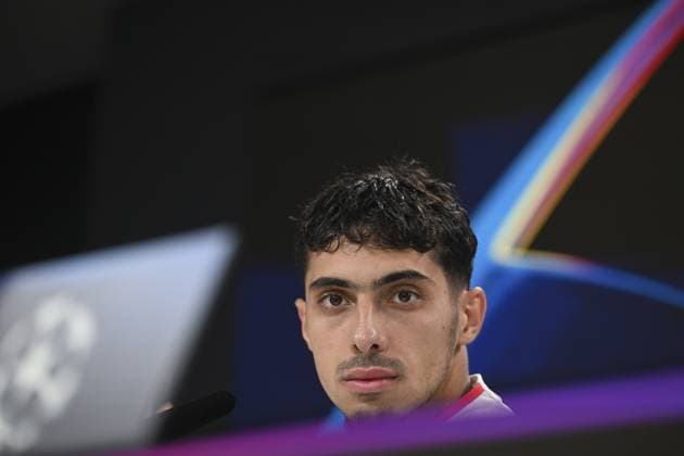 Ahead of Eintracht Frankfurt v Galatasaray - UEFA Champions League HESSE, GERMANY - SEPTEMBER 17: Fares Chaibi of Eintracht Frankfurt attends a press conference, PK, Pressekonferenz ahead of UEFA Champions League football match against Galatasaray in Hesse, Germany on September 17, 2025. Halil Sagirkaya Anadolu Hesse Germany. Editorial use only. Please get in touch for any other usage.  Copyright: x2025xAnadoluxHalilxSagirkayax