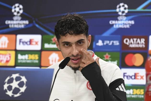Ahead of Eintracht Frankfurt v Galatasaray - UEFA Champions League HESSE, GERMANY - SEPTEMBER 17: Fares Chaibi of Eintracht Frankfurt attends a press conference, PK, Pressekonferenz ahead of UEFA Champions League football match against Galatasaray in Hesse, Germany on September 17, 2025. Halil Sagirkaya Anadolu Hesse Germany. Editorial use only. Please get in touch for any other usage.  Copyright: x2025xAnadoluxHalilxSagirkayax