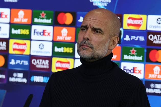 Manchester City Training Session And press conference, PK, Pressekonferenz - UEFA Champions League 2025 26 League Phase MD1 Josep Guardiola, coach of Manchester City, reacts during a press conference ahead of the UEFA Champions League 2025 26 League Phase at Manchester City Football Academy in Manchester, England, on September 17, 2025. Manchester England  Copyright: xCiroxDexLucax originalFilename:deluca-gbrmanch250917_npJPY.jpg