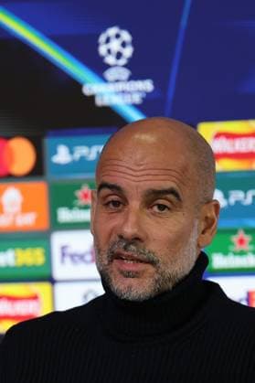 Manchester City Training Session And press conference, PK, Pressekonferenz - UEFA Champions League 2025 26 League Phase MD1 Josep Guardiola, coach of Manchester City, speaks with the media during a press conference ahead of the UEFA Champions League 2025 26 League Phase at Manchester City Football Academy in Manchester, England, on September 17, 2025. Manchester England  Copyright: xCiroxDexLucax originalFilename:deluca-gbrmanch250917_npYLk.jpg