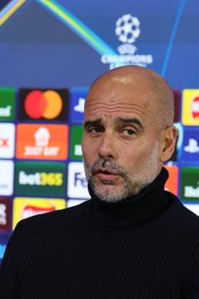 Manchester City Training Session And press conference, PK, Pressekonferenz - UEFA Champions League 2025 26 League Phase MD1 Josep Guardiola, coach of Manchester City, speaks with the media during a press conference ahead of the UEFA Champions League 2025 26 League Phase at Manchester City Football Academy in Manchester, England, on September 17, 2025. Manchester England  Copyright: xCiroxDexLucax originalFilename:deluca-gbrmanch250917_npt61.jpg