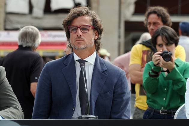 Bologna, Italia - Cronaca - 17 Settembre 2025 - sorteggio squadre per ottavi di finale coppa Davis in piazza Maggiore a Bologna - Feliciano Lopez direttore del Torneo - (Photo Michele Nucci LaPresse) News - Bologna, Italy - September 17, 2025 - Davis Cup Round of 16 draw in Piazza Maggiore, Bologna - (Photo Michele Nucci LaPresse)  Copyright: xMichelexNucci LaPressex