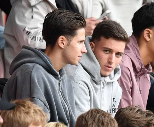 17 09 2025, xophax, Soccer Regionalliga 1 FC Koeln 1 FC Köln II vs Borussia Mönchengladbach II In the stands left Denis Huseinbasic , left and Said El Mala , right DFL DFB REGULATIONS PROHIBIT ANY USE OF PHOTOGRAPHS as IMAGE SEQUENCES and or QUASI VIDEO Koeln