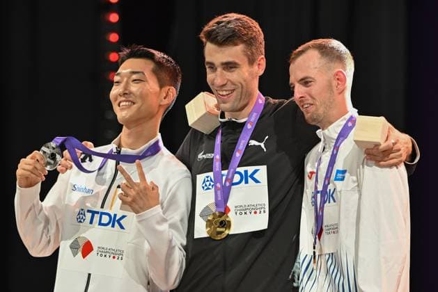 2025.09.17 Tokio Lekkoatletyka Mistrzostwa Swiata N z Woo Sang-hyeok Hamish Kerr Jan Stefela Foto Michal Laudy PressFocus 2025.09.17 Tokyo Athletics World Championships Sanghyeok Woo Hamish Kerr Jan Stefela Credit: Michal Laudy PressFocus NEWSPIX.PL --- newspix.pl POLAND OUT! 