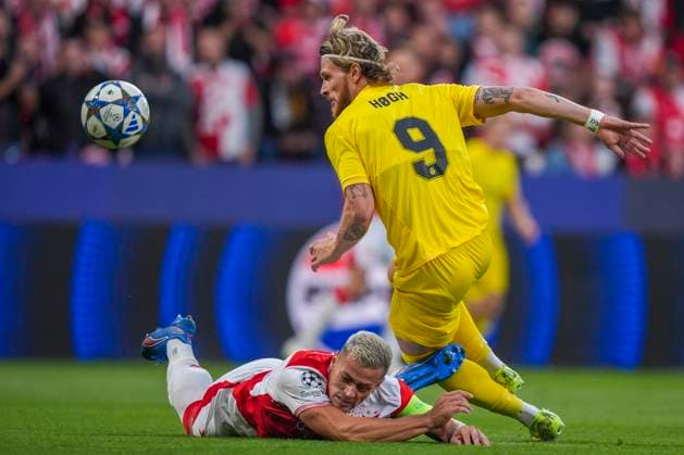 Champions League Slavia Prague Bodo Glimt Prague, Czech Republic 20250917 Bodo Glimts Kasper Hogh during the Champions League match between Slavia Prague and Bodo Glimt at Fortuna Arena in Prague Photo Terje Pedersen NTB Praha Czech Republic EDITORIAL USE ONLY RESTRICTED USE FOR BETTING COMPANIES  Copyright: xTerjexPedersenx xNTBx