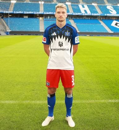 official portrait appointment club Hamburger SV 2025 2026 Noah Katterbach Hamburger SV 3 17 09 2025, sports hall, Hamburg, official portrait appointment club Hamburger SV 2025 2026 nordphotoxGmbHxx xHoyer nph00001