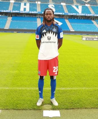 official portrait appointment club Hamburger SV 2025 2026 Jordan Torunarigha Hamburger SV 25 17 09 2025, Sporthalle, Hamburg, official portrait appointment club Hamburger SV 2025 2026 nordphotoxGmbHxx xHoyer nph00001