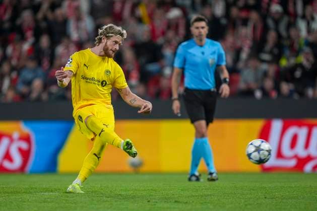 Champions League Slavia Prague Bodo Glimt Prague, Czech Republic 20250917 Bodo Glimts Kasper Waarst Hogh scores the penalty during the Champions League match between Slavia Prague and Bodo Glimt at Fortuna Arena in Prague Photo Terje Pedersen NTB Praha Czech Republic EDITORIAL USE ONLY RESTRICTED USE FOR BETTING COMPANIES  Copyright: xTerjexPedersenx xNTBx