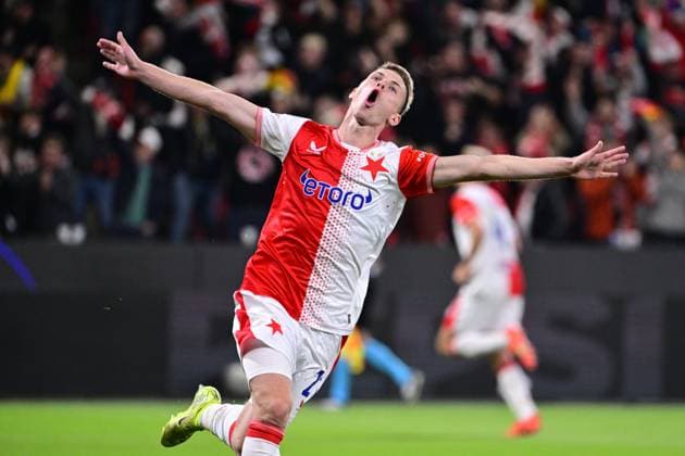 David Doudera in action during the Football Champions League 1st round match Slavia Praha vs Bodo Glimt in Prague, Czech Republic, September 17, 2025. (CTKxPhoto VitxSimanek) CTKPhotoP2025091708548  CTKPhotoP2025091708548