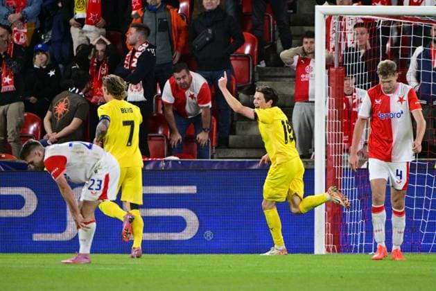 Sondre Fet of Bodo Glimt celebrates goal during the Football Champions League 1st round match Slavia Praha vs Bodo Glimt in Prague, Czech Republic, September 17, 2025. (CTKxPhoto VitxSimanek) CTKPhotoP2025091708663  CTKPhotoP2025091708663